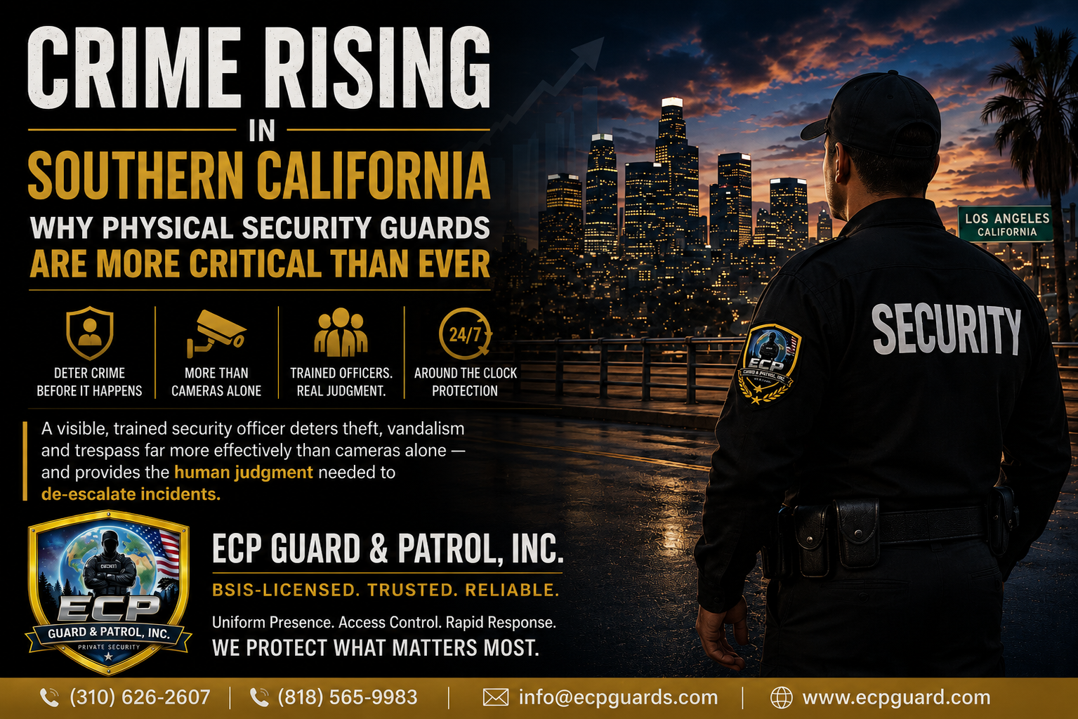 Crime Rising in Southern California — Why Physical Security Guards Are More Critical Than Ever