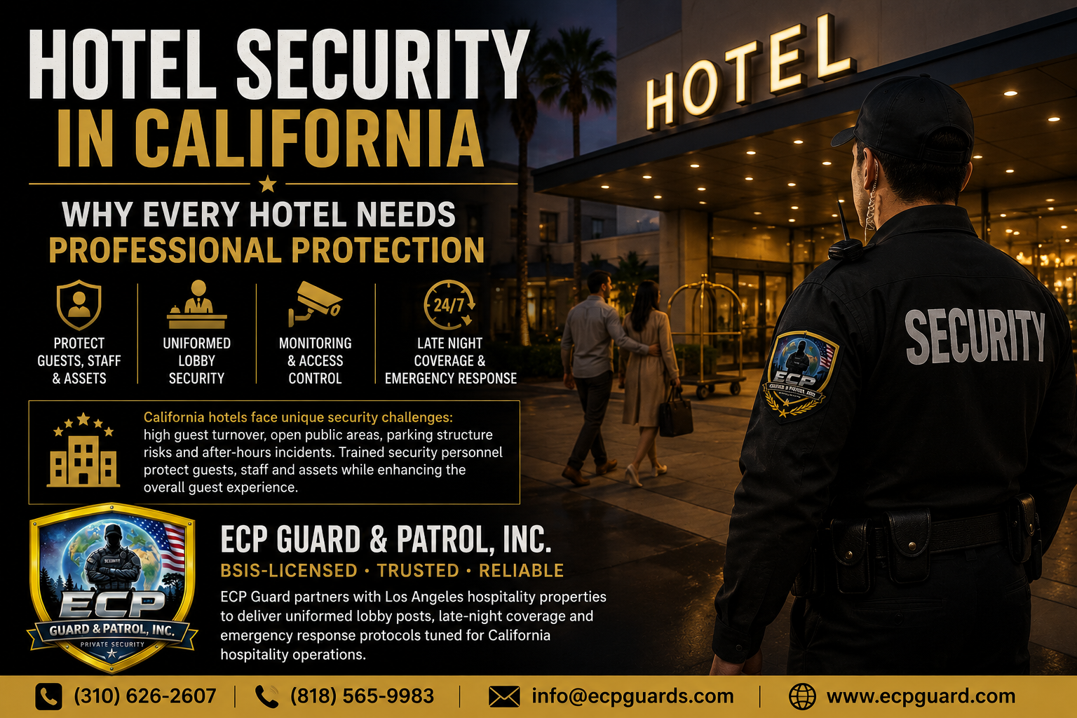 Hotel Security in California: Why Every Hotel Needs Professional Protection