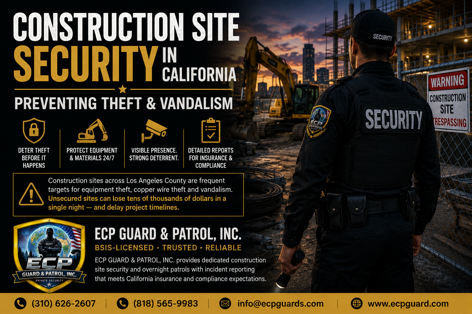 Construction Site Security in California: Preventing Theft & Vandalism